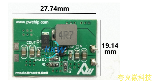 3V-5V 陞壓 8.4V0.5A 電路闆， PW5300