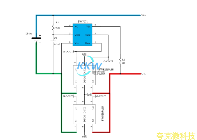 单节 4.35V/4.4V 锂电池保护方案板， 4A 过流