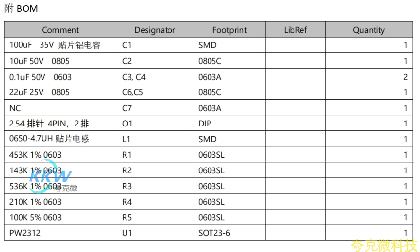 PW2312 的降压电路板，它的作用是将输入电压降低，输出一个更低的电压