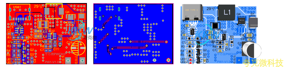  5V-9V2A 快充 PD 输入给 16.8V 四串锂电池 1A 充电板