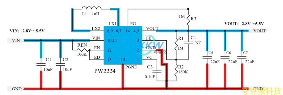 PW2224 升降压电路板
