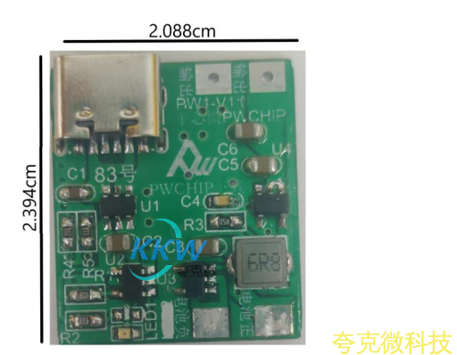 用於 3.7V 的鋰電池組，可以通 過 USB Type-C 口輸入 5V 電壓， 最大充電電流爲 500mA