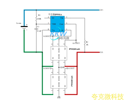 單節鋰電池保護方案闆， 4A 過流，