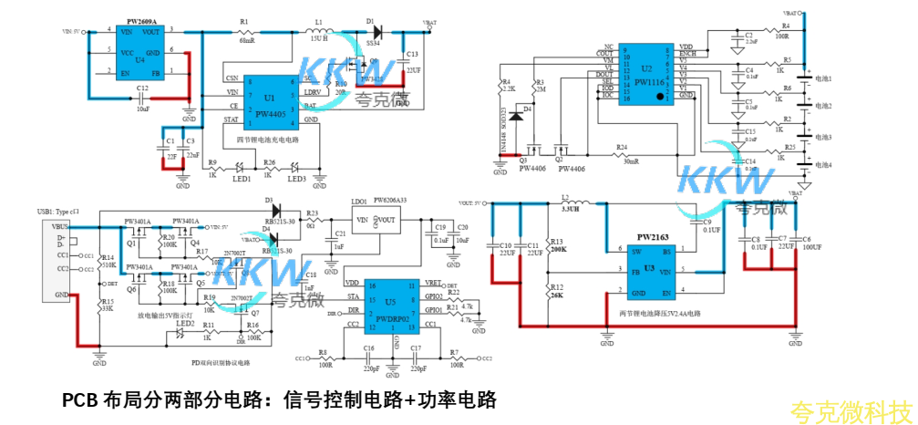 四节串联锂电池充放电板,5V2A 输入和输出同 USB C 口